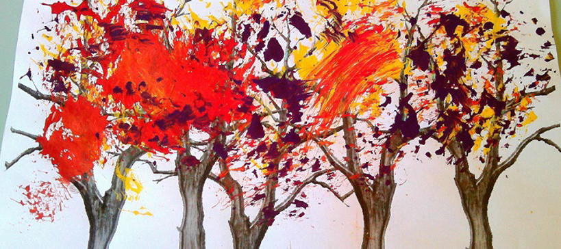 Arbres automne peinture 