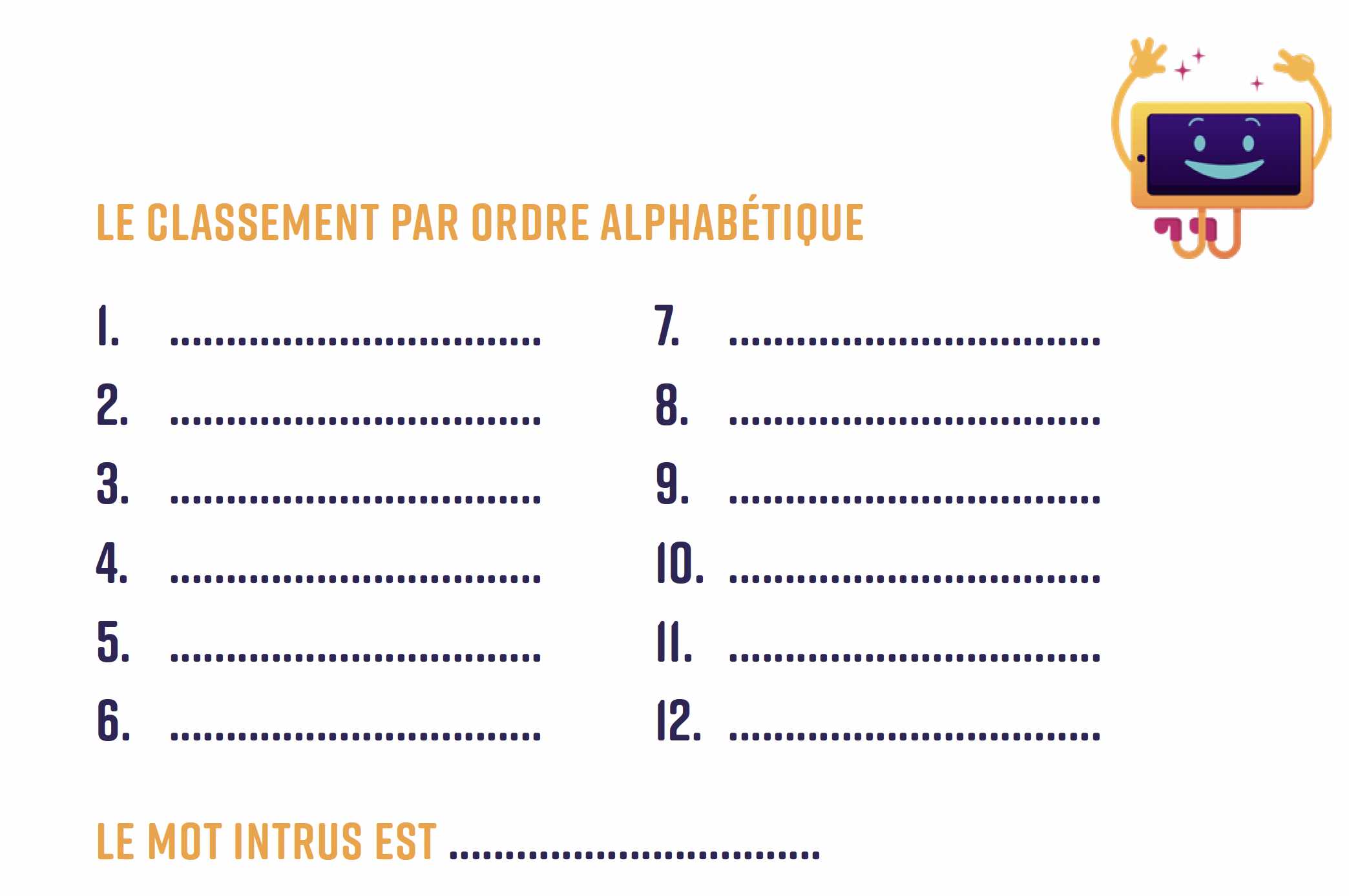 classement mots