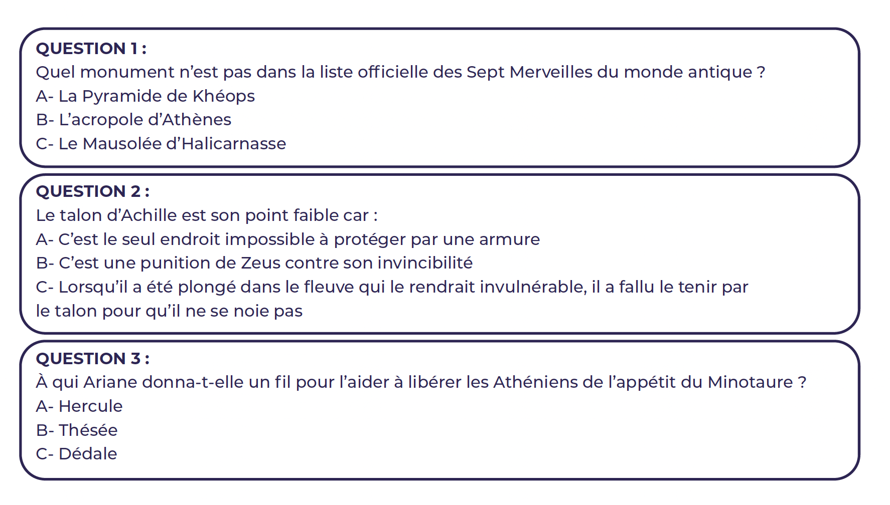 quiz mythique 